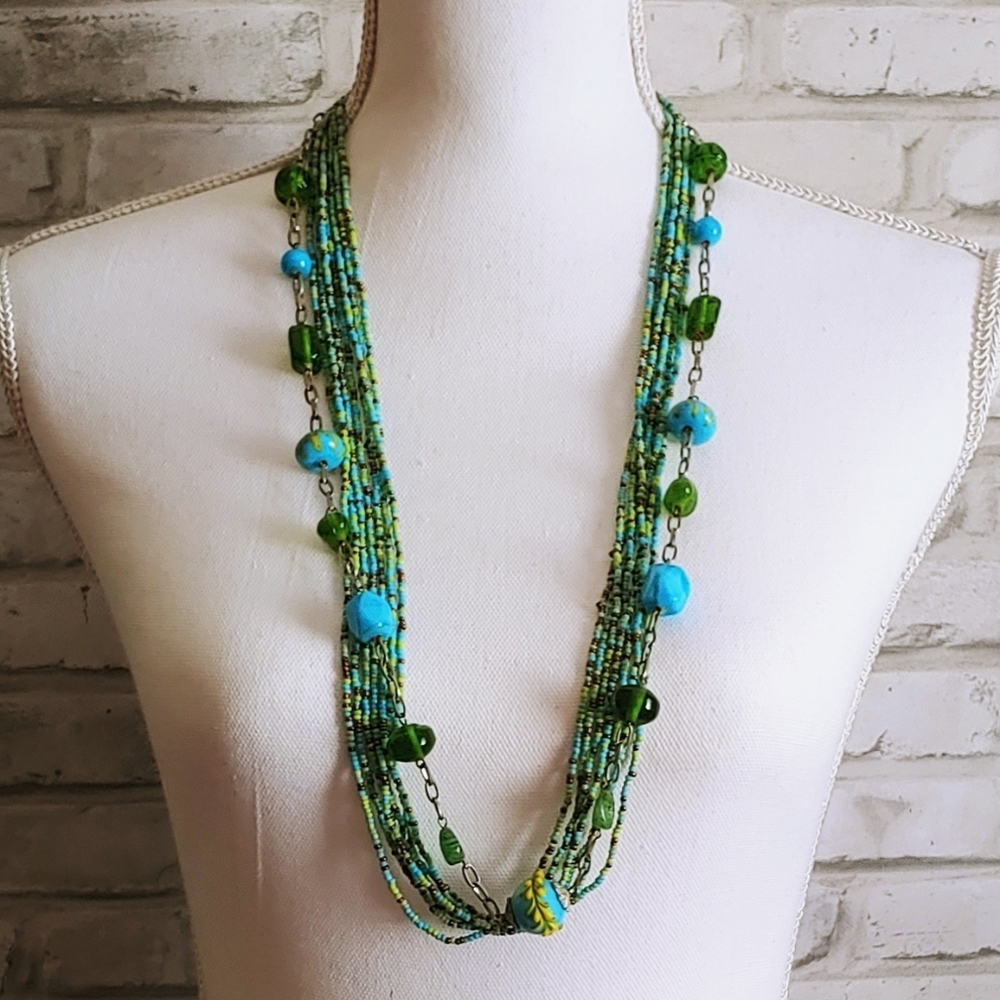 Multi Strand Necklace - Long Beaded Necklace